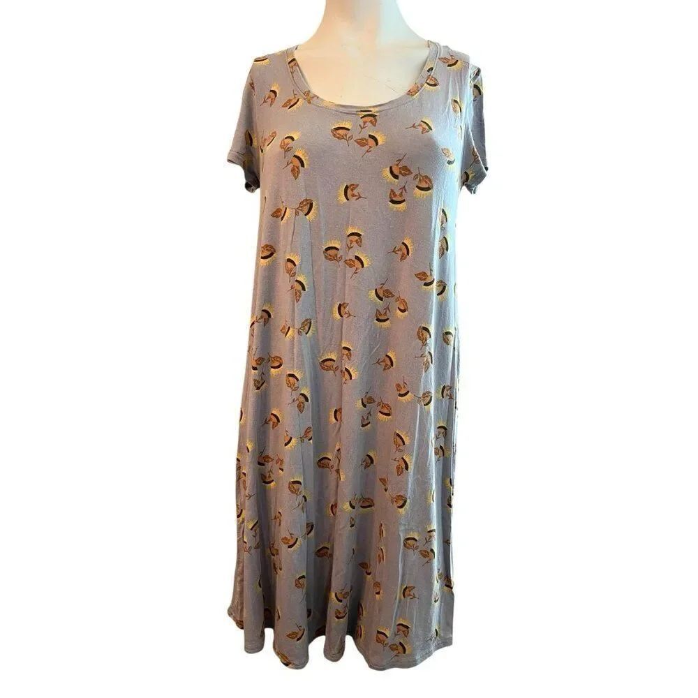 Matilda Jane Small Gray Floral Write It Down Shift Dress The Adventure Begins